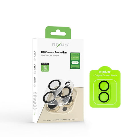 Verre trempé Rixus Clear HD Camera pour Apple iPhone 16, 16 Plus, 17