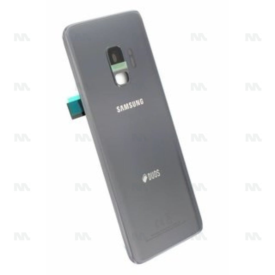 Vitre arrière pour Samsung Galaxy S9 G960F avec objectif gris titane OEM