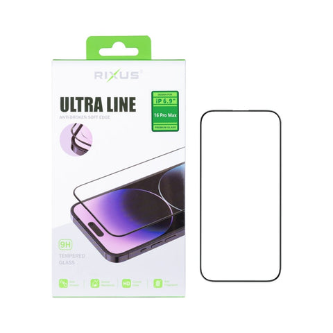 Verre trempé Rixus Clear HD Ultra Line pour Apple iPhone 16 Pro Max