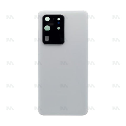 Vitre arrière pour Samsung Galaxy S20 Ultra G988B avec objectif, blanc nuage, OEM