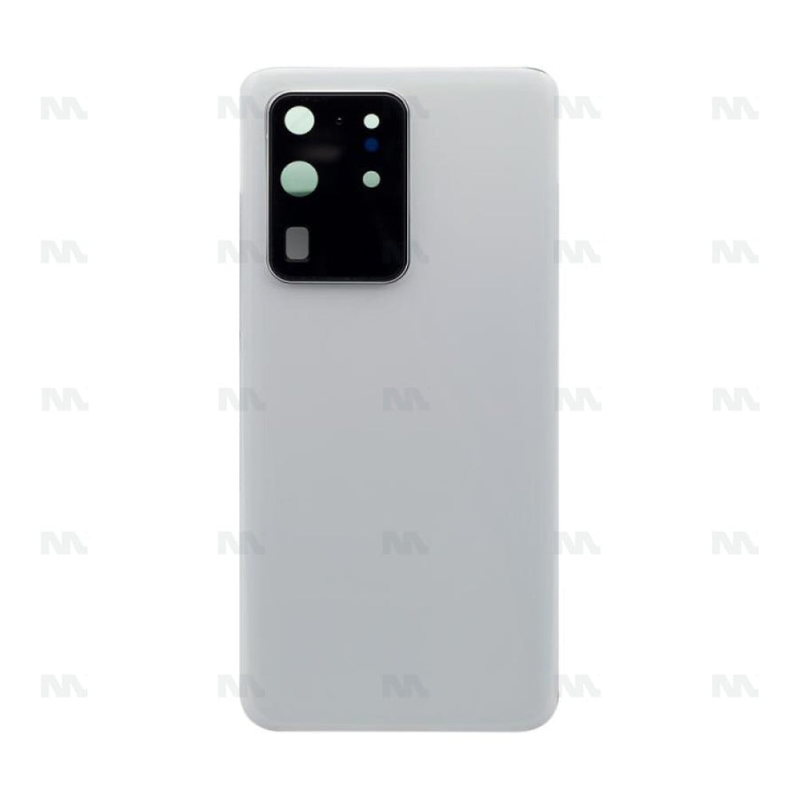 Vitre arrière pour Samsung Galaxy S20 Ultra G988B avec objectif, blanc nuage, OEM