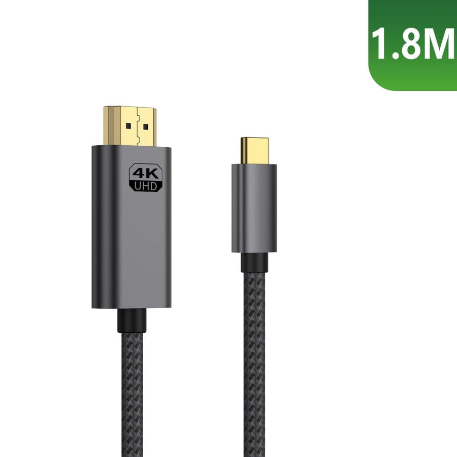 Câble USB-C vers HDMI Rixus RXHU15 Premium 4K 1,8 m gris sidéral