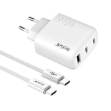 Chargeur Rapide 65W avec Câble USB-C 1.8m Rixus RXHC65C - Blanc