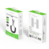 Câble rétractable à ressort Rixus RXUC17L USB-C vers Lightning noir