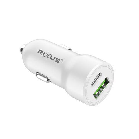 Adaptateur voiture ultra rapide Rixus RXCC16 38 W à double port (PD+QC 3.0)