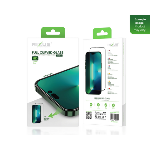 Verre trempé Rixus Clear HD Full Curved Edge pour Apple iPhone 14 Plus, 13 Pro Max