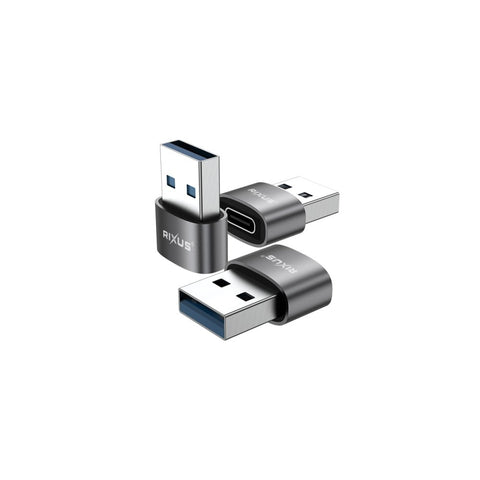 Adaptateur OTG USB-A vers USB-C Rixus RXOTG01 gris sidéral (lot de 2)