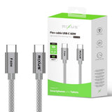 Câble Flexible USB-C 60W 1m Rixus RXUC10B - Gris