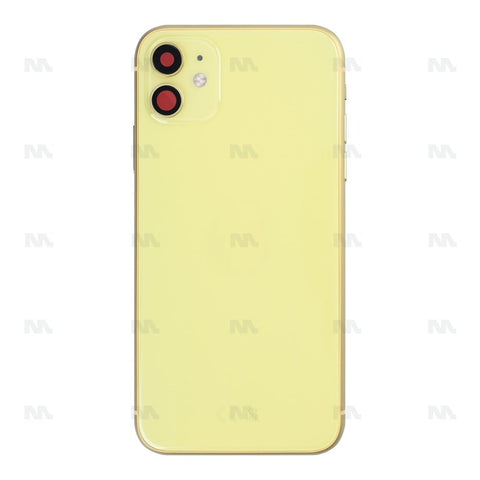 Boîtier pour Apple iPhone 11 avec petites pièces jaunes compatibles