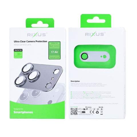 Protection ultra transparente pour appareil photo Rixus pour Apple iPhone 17 Air Cloud White