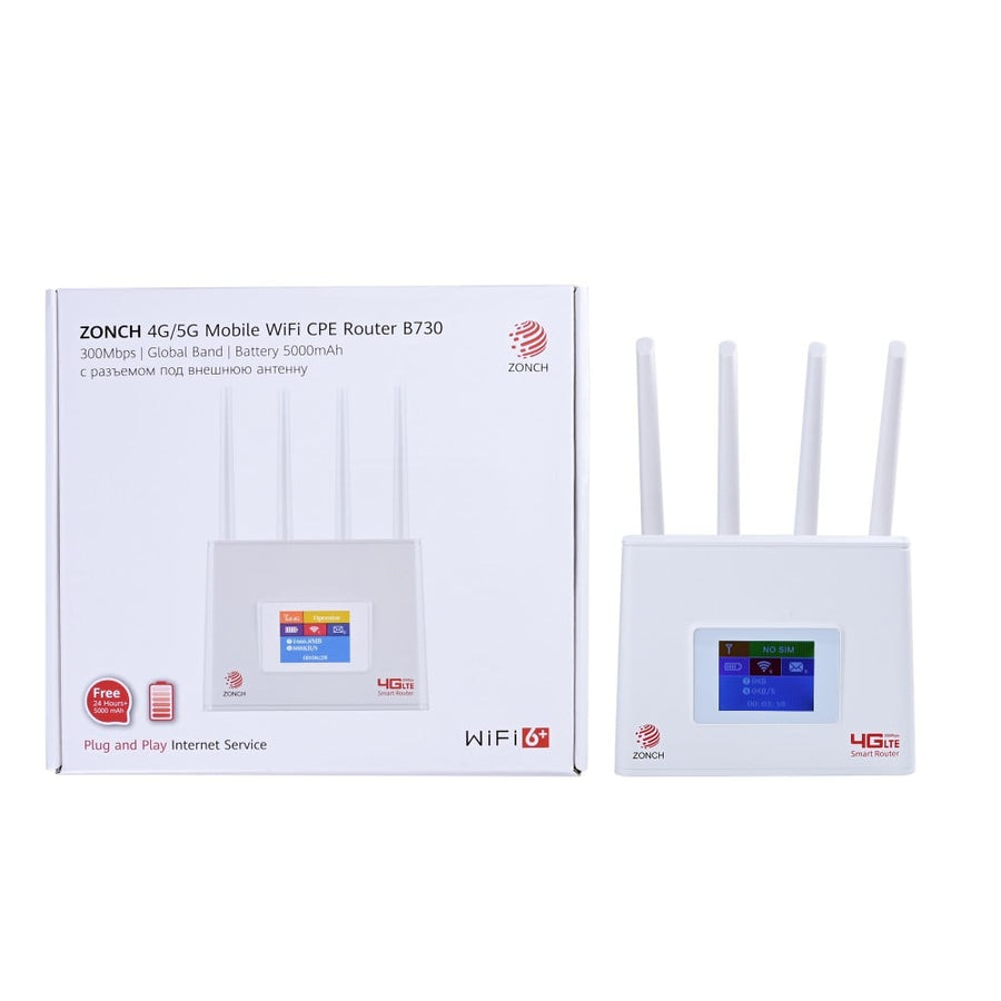 Routeur WiFi ZONCH B730 CPE avec écran blanc