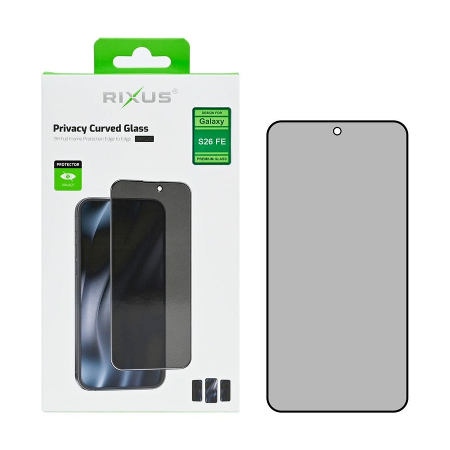 Verre Trempé Confidentialité Bords Incurvés Rixus pour Samsung Galaxy S26 FE