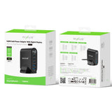 Adaptateur secteur Rixus RX140 GaN avec écran numérique 140 W noir
