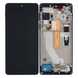 Chassis + Ecran LCD + Vitre pour Motorola Edge 20 Pro (XT2153) (5D68C19377) - Blue Vegan Leather