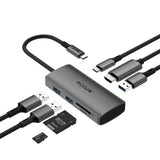 Adaptateur USB-C vers HDMI Rixus RXHU10 avec station d'accueil, gris