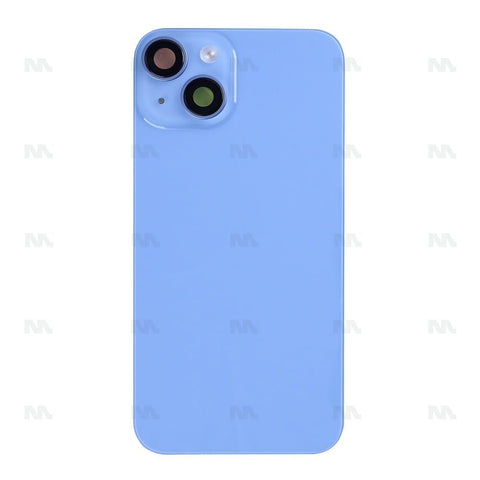 Vitre Arrière avec NFC pour Apple iPhone 14 – Agrandir le cadre de l’appareil photo – Bleu – Compatible