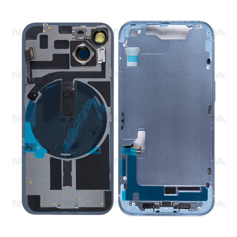 Boîtier pour Apple iPhone 14 avec petites pièces, bleu OEM