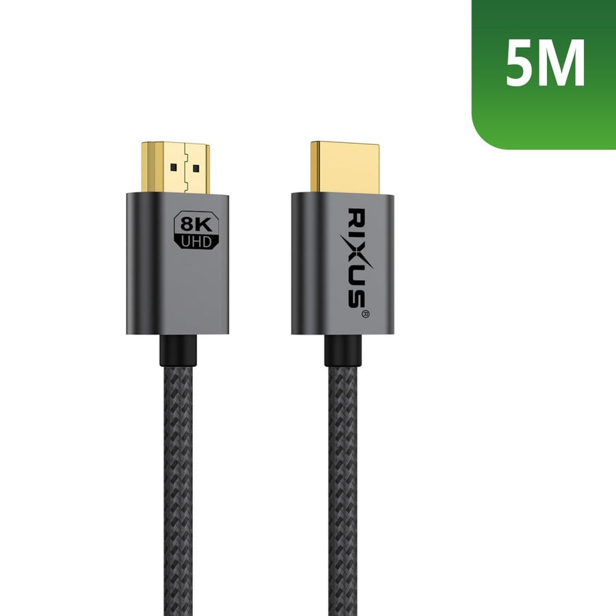 Câble HDMI Rixus RXHU13 Premium 8K 5 m gris sidéral