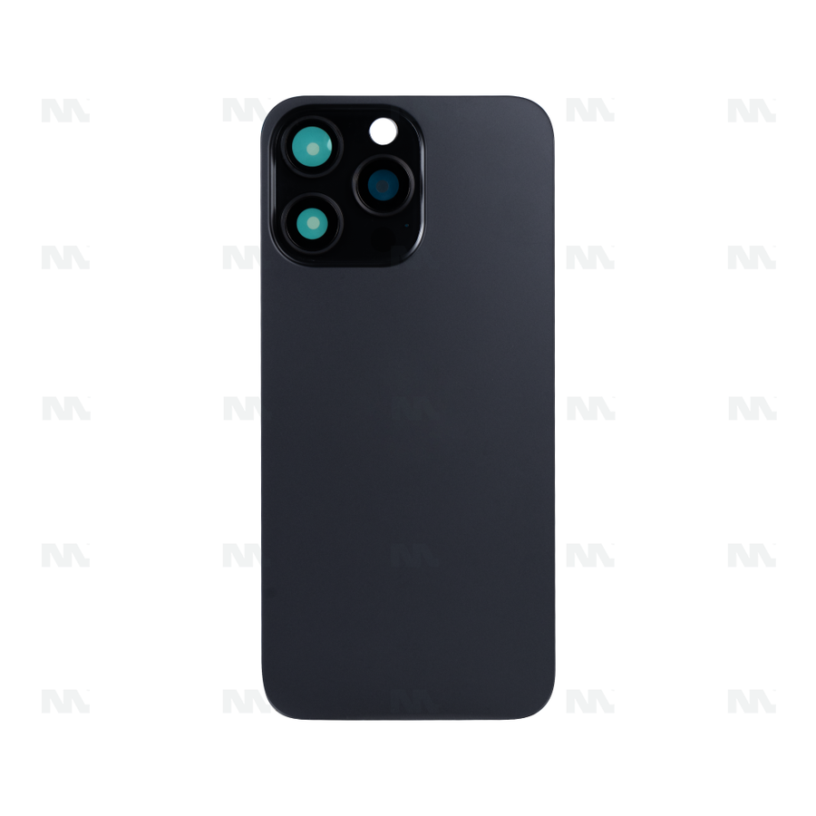 Vitre Arrière sans NFC, cadre de caméra agrandi pour Apple iPhone 15 Pro Max - Noir Titane - Compatible