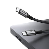 Câble Rixus RXUC06 USB-C 2.0 vers USB-C 3 m 100 W gris sidéral