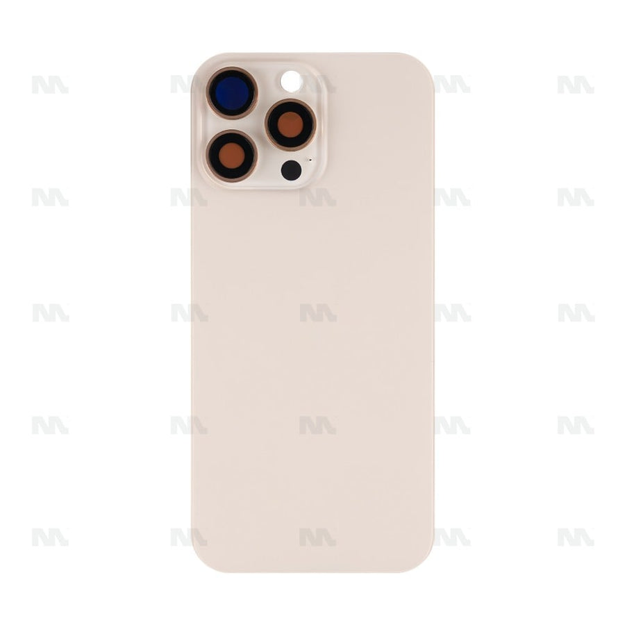 Vitre Arrière sans NFC, cadre d'appareil photo agrandi Desert Titanium Compatible pour Apple iPhone 16 Pro Max