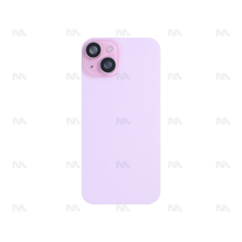 Vitre Arrière avec NFC, cadre de caméra agrandi pour Apple iPhone 15 – Rose – Reconditionné