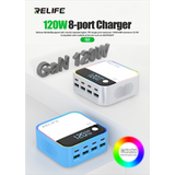 Chargeur RELIFE Q2 à 8 ports GaN 120 W gris