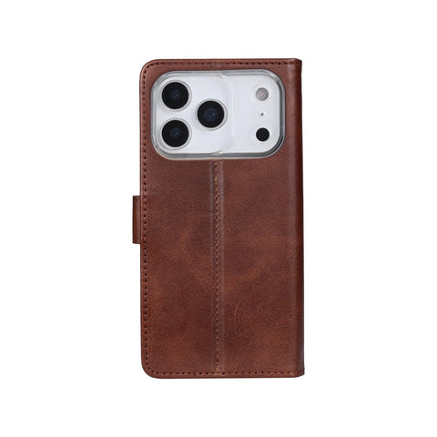 Rixus Bookcase pour Apple iPhone 17 Pro Max Marron