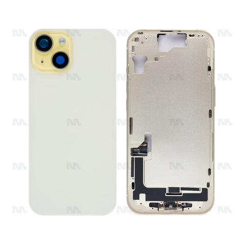 Boîtier pour Apple iPhone 15 avec petites pièces, jaune, OEM