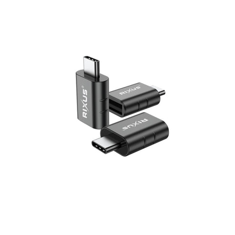 Adaptateur OTG USB-C vers USB-A Rixus RXOTG02 gris sidéral (lot de 2)