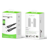 Câble de recharge rapide Rixus RXUC38C USB-C vers USB-C tressé en nylon 2 m noir