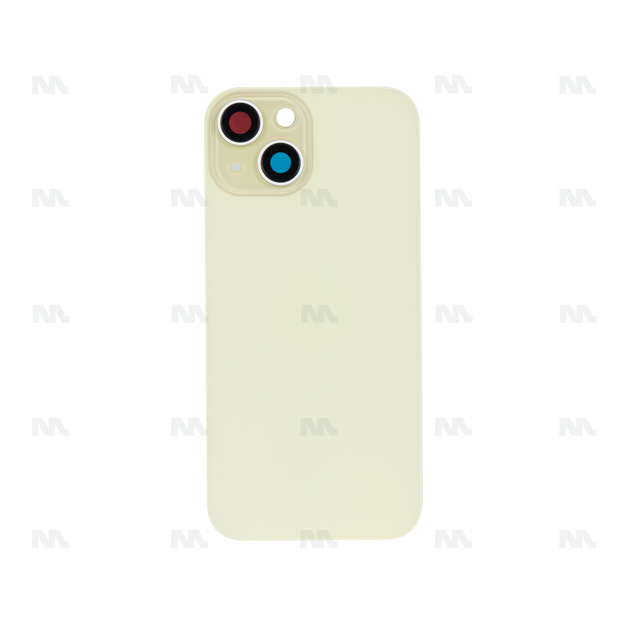Vitre Arrière sans NFC, cadre de caméra agrandi jaune Compatible pour Apple iPhone 15 Plus