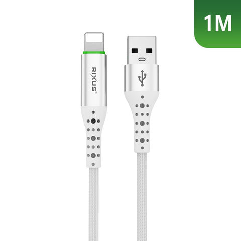 Câble USB-A vers Lightning à déconnexion automatique Rixus RXUC21AL blanc