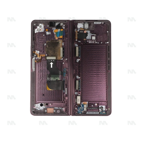 Chassis + Ecran Officiel Service Pack + Vitre pour Samsung Galaxy Z Fold4 5G F936B Burgundy
