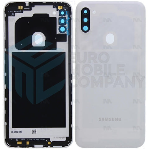 Vitre arrière pour Samsung Galaxy A11 A115F avec objectif blanc OEM