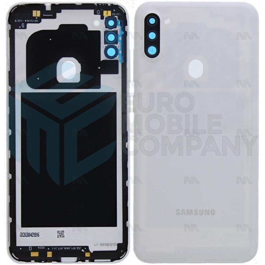 Vitre arrière pour Samsung Galaxy A11 A115F avec objectif blanc OEM