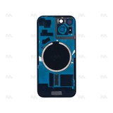Vitre Arrière sans NFC, cadre de caméra agrandi bleu Compatible pour Apple iPhone 15 Plus