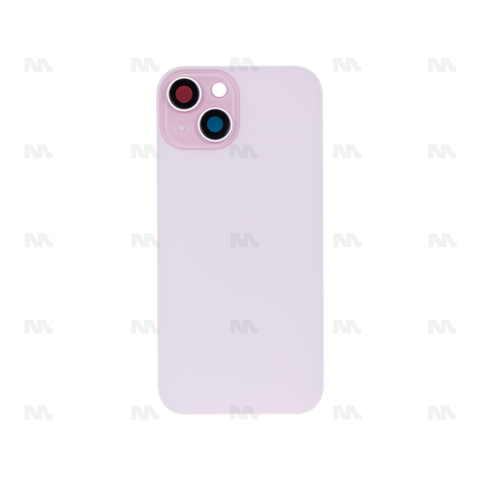 Vitre Arrière sans NFC, cadre d'appareil photo agrandi rose Compatible pour Apple iPhone 15 Plus