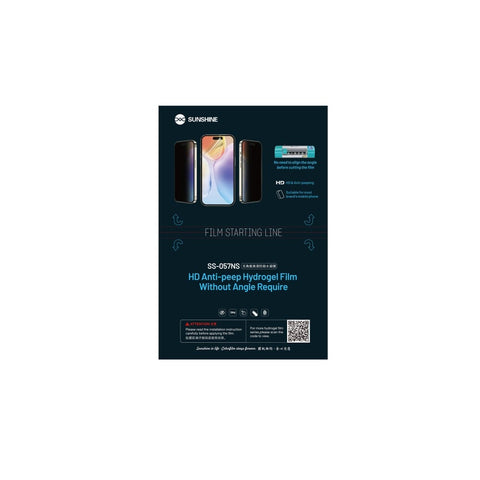 Film hydrogel anti-regards indiscrets Sunshine SS-057NS HD sans angle requis (50 pièces)