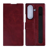 Étui Portefeuille Avec Porte-Stylo Rixus Pour Samsung Galaxy Z Fold8 Ultra Rouge Foncé