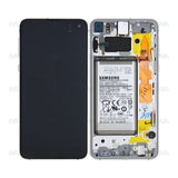 Chassis + Ecran Officiel Service Pack + Vitre + Batterie pour Samsung Galaxy S10E (SM-G970F) - Prism White