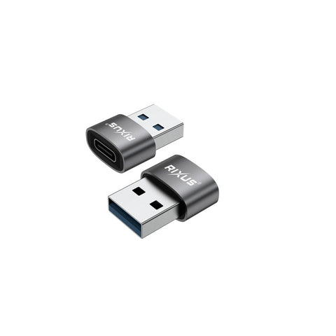 Adaptateur OTG USB-A vers USB-C Rixus RXOTG01 gris sidéral (lot de 2)