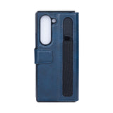 Étui portefeuille Rixus avec porte-stylo pour Samsung Galaxy Z Fold5 bleu