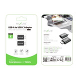 Adaptateur OTG USB-C vers USB-A Rixus RXOTG02 gris sidéral (lot de 2)