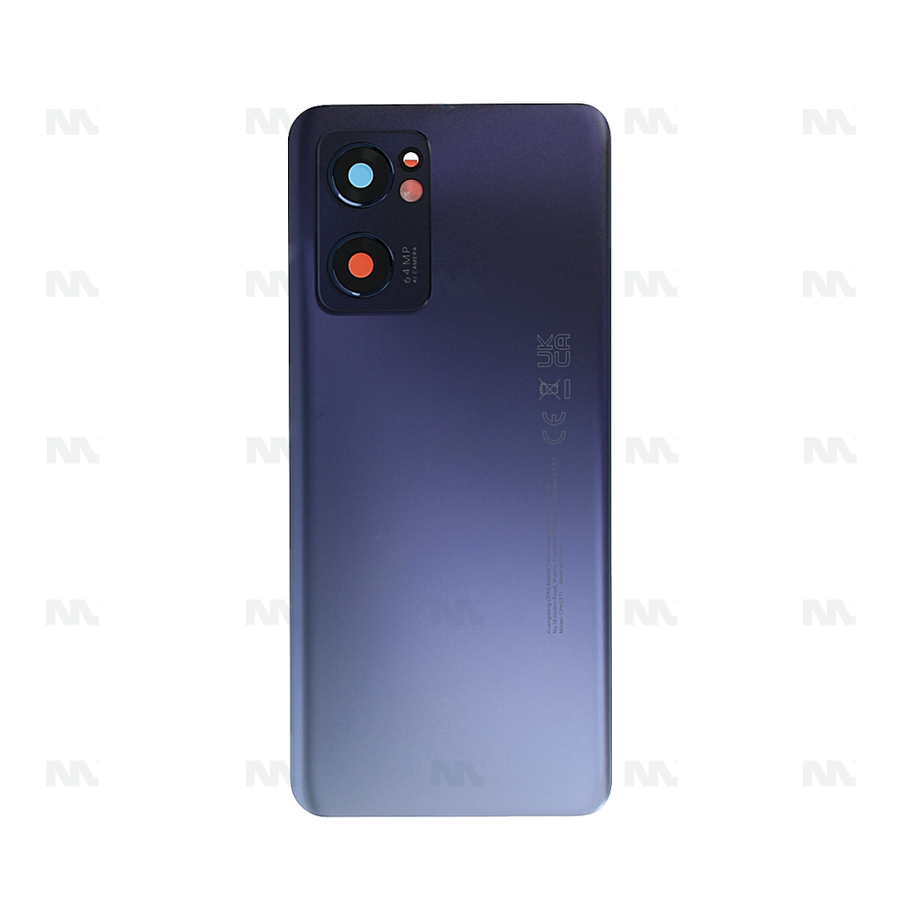 Vitre arrière avec objectif pour Oppo Reno 7 5G, Find X5 Lite - Noir étoilé - OEM