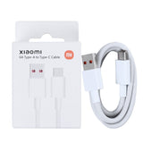 Câble de recharge rapide Xiaomi USB-A vers USB-C blanc 100 cm 6 A blanc Boîte d'origine
