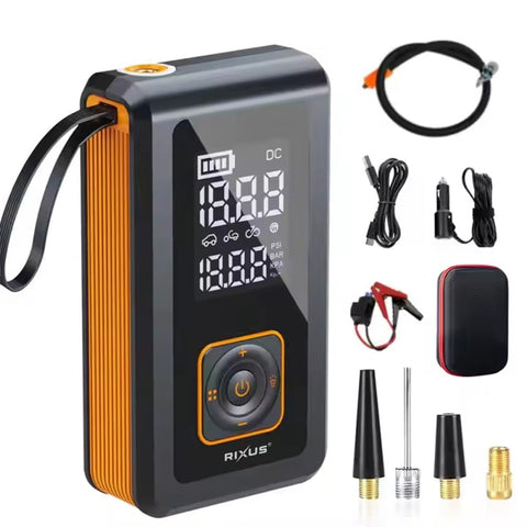 Pompe à air 4 en 1 Rixus RXAP05 avec démarreur de secours, noir