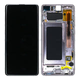 Chassis + Ecran Officiel Service Pack + Vitre pour Samsung Galaxy S10 Plus G975F - Ceramic White