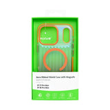 Coque Rixus Aero Ribbed Shield Compatible MagSafe pour Apple iPhone 17 Pro Max, 18 Pro Max - Orange