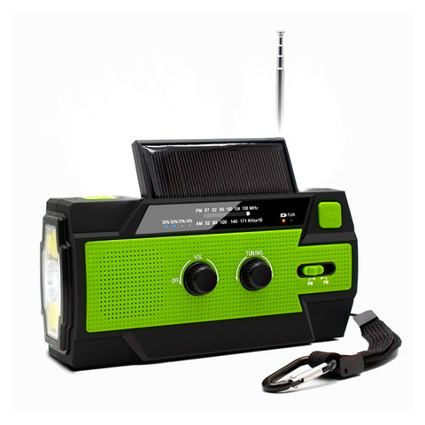 Radio AM/FM portable d'urgence à manivelle solaire 4000 mAh